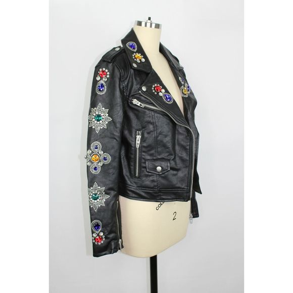 BlankNYC Gold Digger Jewel Moto Jacket XS NWT $188 - Picture 5 of 12